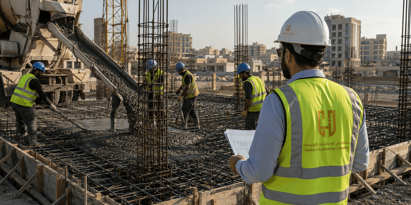 الإشراف الهندسي الميداني وإدارة مقاولي البناء في جدة مع شركة حنيكة إس