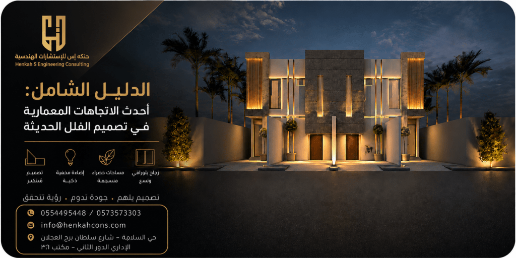 أحدث الاتجاهات المعمارية في تصميم الفلل
