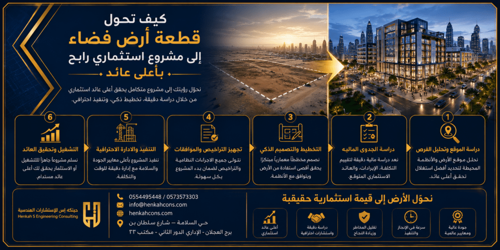 كيف تحول قطعة أرض فضاء إلى مشروع استثماري رابح بأعلى عائد